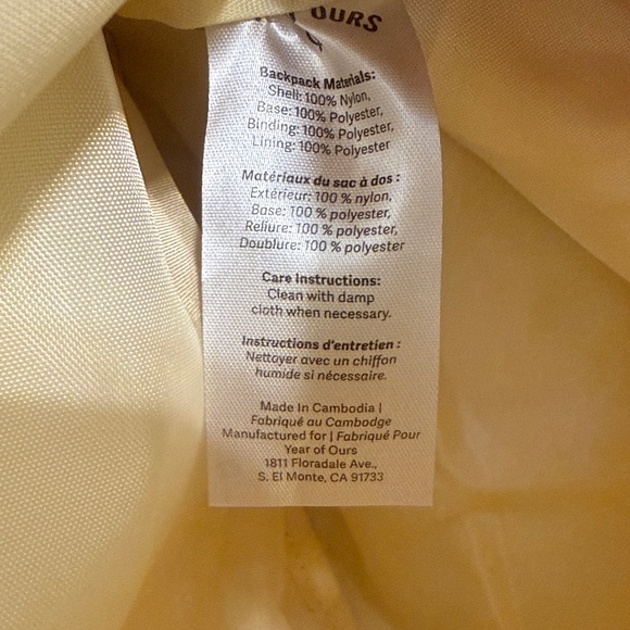 NEW Year of Ours x FabFitFun YOS Yellow Nylon Backpack BNWT Spring 2026 - Picture 9 of 11